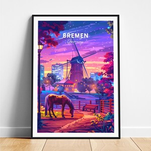 Bremen travel print - Germany travel poster, Bremen poster, Bremen Germany poster, Personalized Gift, Wedding gift, Custom Text