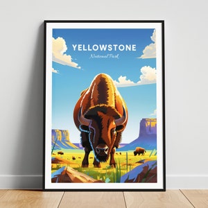 Yellowstone National Park poster, Yellowstone poster, YNP poster, Yellowstone print, Geyserland poster, National Park poster