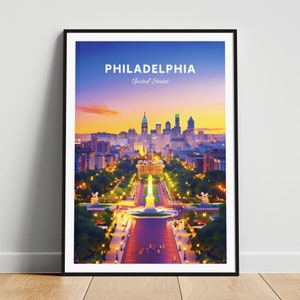 Philadelphia travel print - United States wall art, Philadelphia poster, Pennsylvania poster, Personalized Gift, Wedding gift, Custom Text