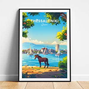 Thessaloniki travel print - Greece travel poster, Thessaloniki poster, Thessaloniki Greece poster, Personalized Gift, Custom Text