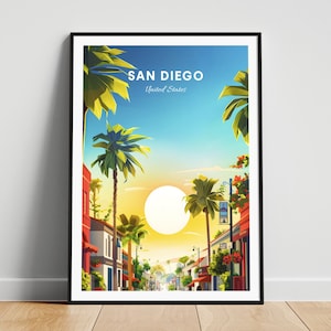 San Diego travel print - United States wall art, San Diego poster, California poster, Personalized Gift, Wedding gift, Custom Text
