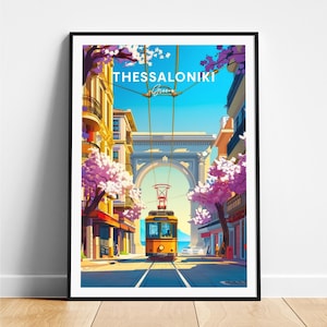 Thessaloniki travel print - Greece travel poster, Thessaloniki poster, Thessaloniki Greece poster, Personalized Gift, Custom Text