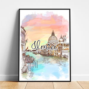 Venice travel print - Italy travel poster, Venice poster, Venice Italy poster, Modern poster