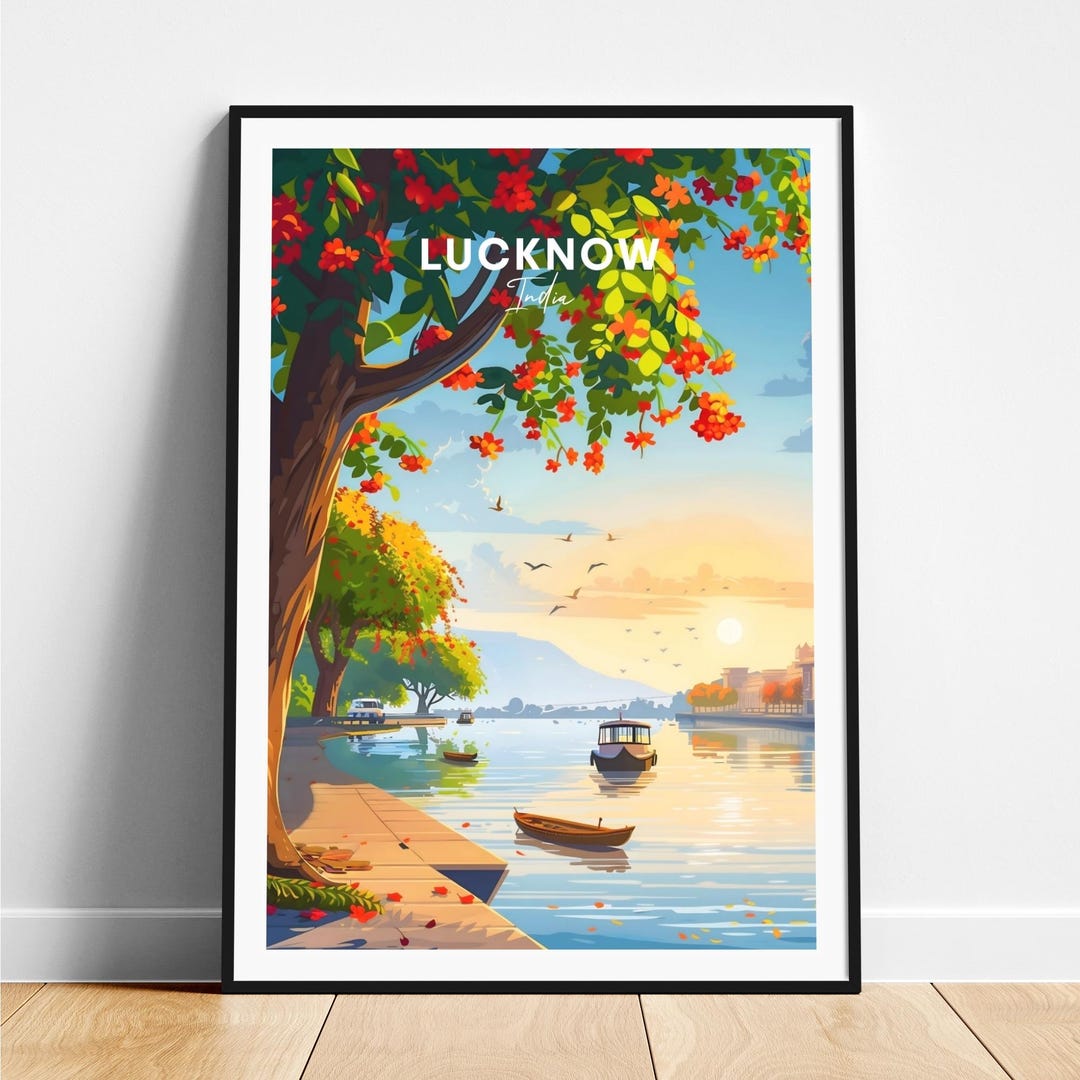 Lucknow Travel Print India Travel Poster, Lucknow Poster, Lucknow Uttar
