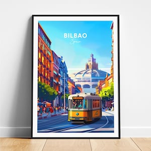 Bilbao travel print - Spain travel poster, Bilbao poster, Bilbao Spain poster, Personalized Gift, Wedding gift, Custom Text