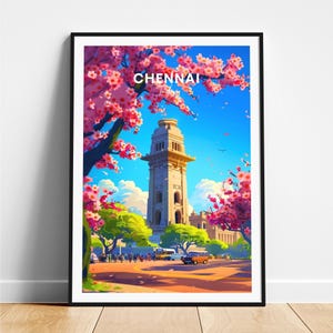 Chennai travel print - India travel poster, Chennai poster, Chennai Tamil Nadu poster, Personalized Gift, Wedding gift, Custom Text