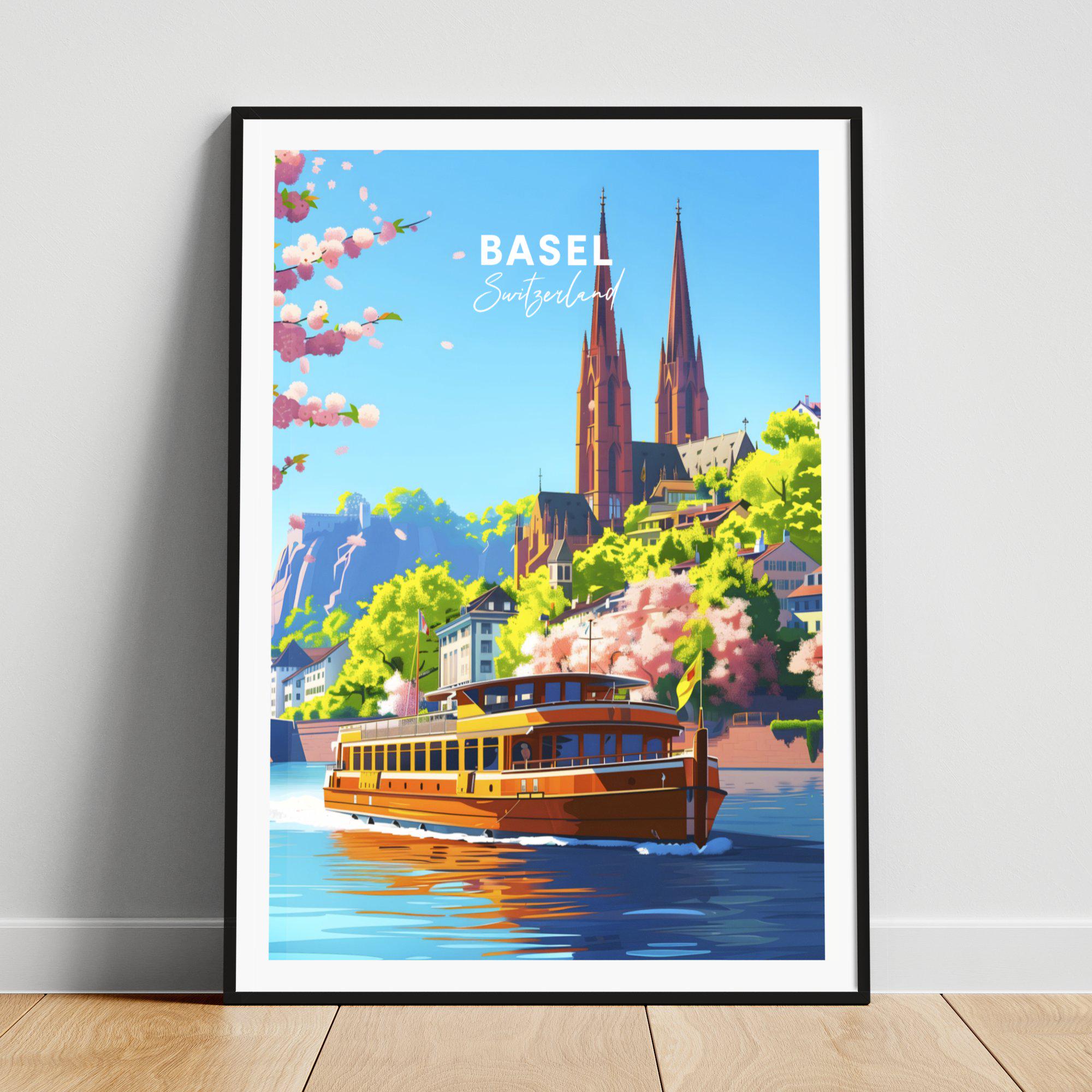 Basel Reisedruck - Schweiz Reiseplakat, Basel Plakat, Basel Schweiz Plakat, personalisiertes Geschenk, Hochzeitsgeschenk, Wunschtext