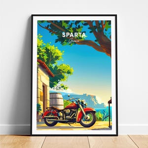 Sparta travel print - Greece travel poster, Sparta poster, Sparta Greece poster, Personalized Gift, Wedding gift, Custom Text