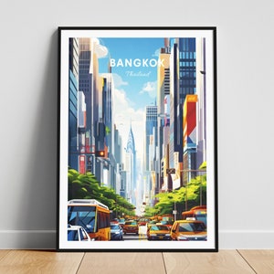 Bangkok travel print - Thailand wall art, Bangkok poster, Thailand print, Personalized gift poster, Minimalist poster, Wedding gift