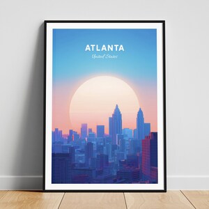 Atlanta travel print - United States wall art, Atlanta poster, Georgia poster, Personalized Gift, Wedding gift, Custom Text