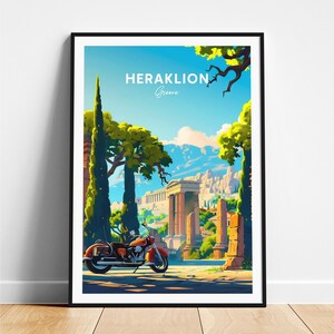 Heraklion travel print - Greece travel poster, Heraklion poster, Heraklion Greece poster, Personalized Gift, Wedding gift, Custom Text