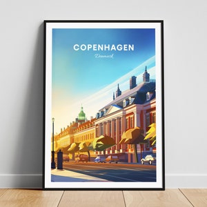 Copenhagen travel print - Denmark wall art, Copenhagen poster, Denmark print, Personalized gift poster, Minimalist poster, Wedding gift