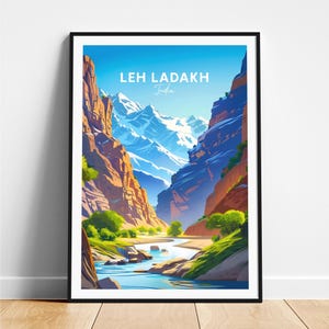 Leh ladakh travel print - India travel poster, Leh ladakh poster, Leh ladakh Jammu poster, Personalized Gift, Wedding gift, Custom Text