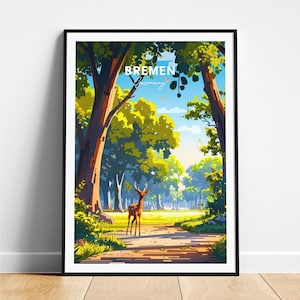 Bremen travel print - Germany travel poster, Bremen poster, Bremen Germany poster, Personalized Gift, Wedding gift, Custom Text