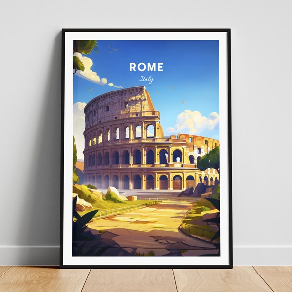 Rome travel print - Italy wall art, Rome poster, Italy print, Personalized gift poster, Minimalist poster, Wedding gift