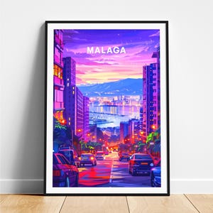 Malaga travel print - Spain travel poster, Malaga poster, Malaga Spain poster, Personalized Gift, Wedding gift, Custom Text