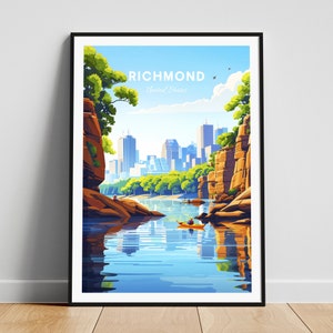 Richmond travel print - US wall art, Richmond poster, Virginia poster, Personalized Gift, Wedding gift, Custom Text