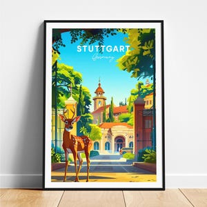 Stuttgart travel print - Germany travel poster, Stuttgart poster, Stuttgart Germany poster, Personalized Gift, Wedding gift, Custom Text