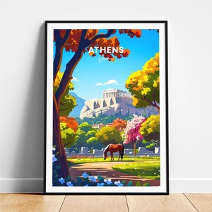 Athens travel print - Greece travel poster, Athens poster, Athens Greece poster, Personalized Gift, Wedding gift, Custom Text