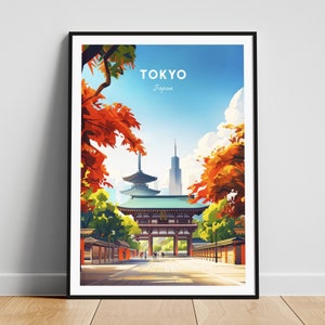 Impresión de viaje de Tokio - Arte de la pared de Japón, cartel de Tokio, impresión de Japón, cartel de regalo personalizado, cartel minimalista, regalo de boda