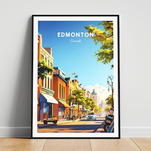Edmonton travel print - Canada travel poster, Edmonton poster, Edmonton Alberta poster, Personalized Gift, Wedding gift, Custom Text