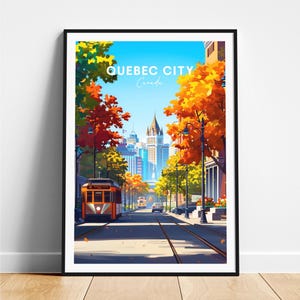 Impression de voyage dans la ville de Québec - Affiche de voyage au Canada, affiche de la ville de Québec, affiche de la ville de Québec, cadeau personnalisé, cadeau de mariage, texte personnalisé