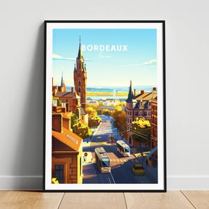 Bordeaux travel print - France travel poster, Bordeaux poster, Bordeaux France poster, Personalized Gift, Wedding gift, Custom Text
