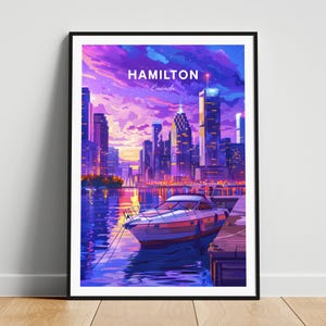 Hamilton travel print - Canada travel poster, Hamilton poster, Hamilton Ontario poster, Personalized Gift, Wedding gift, Custom Text