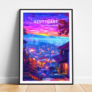Stuttgart travel print - Germany travel poster, Stuttgart poster, Stuttgart Germany poster, Personalized Gift, Wedding gift, Custom Text