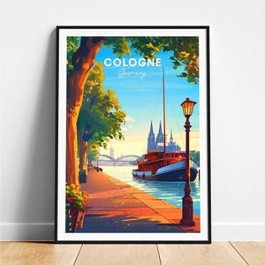 Cologne travel print - Germany travel poster, Cologne poster, Cologne Germany poster, Personalized Gift, Wedding gift, Custom Text