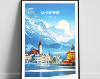 Luzern Reise Print - Schweiz Wandkunst, Luzern Poster, Schweiz Druck, Personalisiertes Geschenk Plakat, Minimalistisches Plakat, Hochzeitsgeschenk