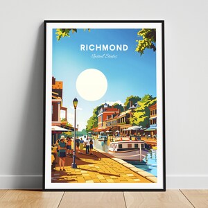 Richmond travel print - US wall art, Richmond poster, Virginia poster, Personalized Gift, Wedding gift, Custom Text