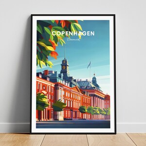 Copenhagen travel print - Denmark wall art, Copenhagen poster, Denmark print, Personalized gift poster, Minimalist poster, Wedding gift