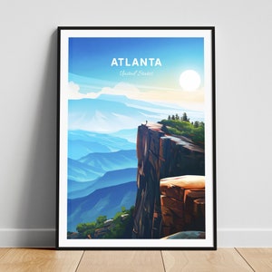 Atlanta travel print - United States wall art, Atlanta poster, Georgia poster, Personalized Gift, Wedding gift, Custom Text