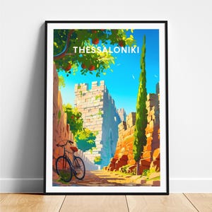 Thessaloniki travel print - Greece travel poster, Thessaloniki poster, Thessaloniki Greece poster, Personalized Gift, Custom Text
