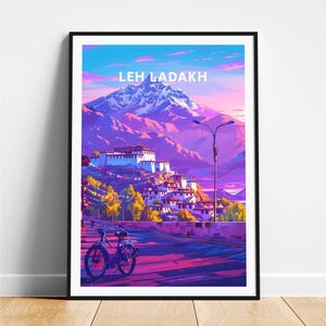Leh ladakh travel print - India travel poster, Leh ladakh poster, Leh ladakh Jammu poster, Personalized Gift, Wedding gift, Custom Text