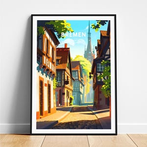 Bremen travel print - Germany travel poster, Bremen poster, Bremen Germany poster, Personalized Gift, Wedding gift, Custom Text