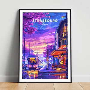 Strasbourg travel print - France travel poster, Strasbourg poster, Strasbourg France poster, Personalized Gift, Wedding gift, Custom Text