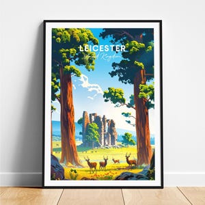 Leicester travel print - United Kingdom travel poster, Leicester poster, Leicester UK poster, Personalized Gift, Wedding gift, Custom Text