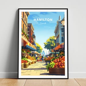 Hamilton travel print - Canada travel poster, Hamilton poster, Hamilton Ontario poster, Personalized Gift, Wedding gift, Custom Text