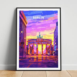 Reisafdruk Berlijn - Reisposter Duitsland, poster Berlijn, poster Berlijn Duitsland, gepersonaliseerd cadeau, huwelijkscadeau, aangepaste tekst