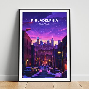 Philadelphia travel print - United States wall art, Philadelphia poster, Pennsylvania poster, Personalized Gift, Wedding gift, Custom Text