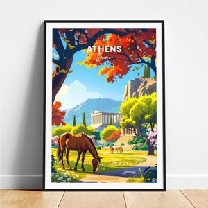 Athens travel print - Greece travel poster, Athens poster, Athens Greece poster, Personalized Gift, Wedding gift, Custom Text