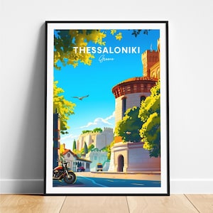 Thessaloniki travel print - Greece travel poster, Thessaloniki poster, Thessaloniki Greece poster, Personalized Gift, Custom Text