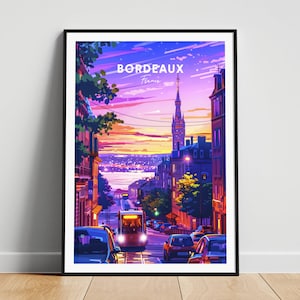 Bordeaux travel print - France travel poster, Bordeaux poster, Bordeaux France poster, Personalized Gift, Wedding gift, Custom Text