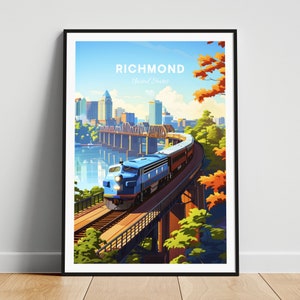 Richmond travel print - US wall art, Richmond poster, Virginia poster, Personalized Gift, Wedding gift, Custom Text