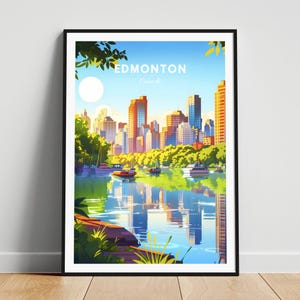 Edmonton travel print - Canada travel poster, Edmonton poster, Edmonton Alberta poster, Personalized Gift, Wedding gift, Custom Text