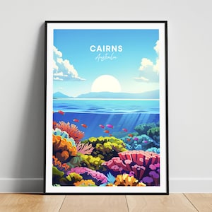 Cairns travel print - Australia travel poster, Cairns poster, Cairns Queensland poster, Personalized Gift, Custom Text