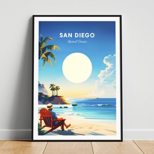 San Diego travel print - United States wall art, San Diego poster, California poster, Personalized Gift, Wedding gift, Custom Text