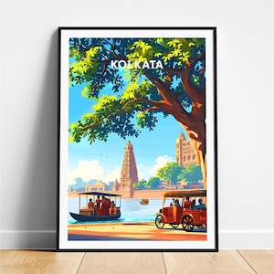 Kolkata travel print - India travel poster, Kolkata poster, Kolkata West Bengal poster, Personalized Gift, Wedding gift, Custom Text